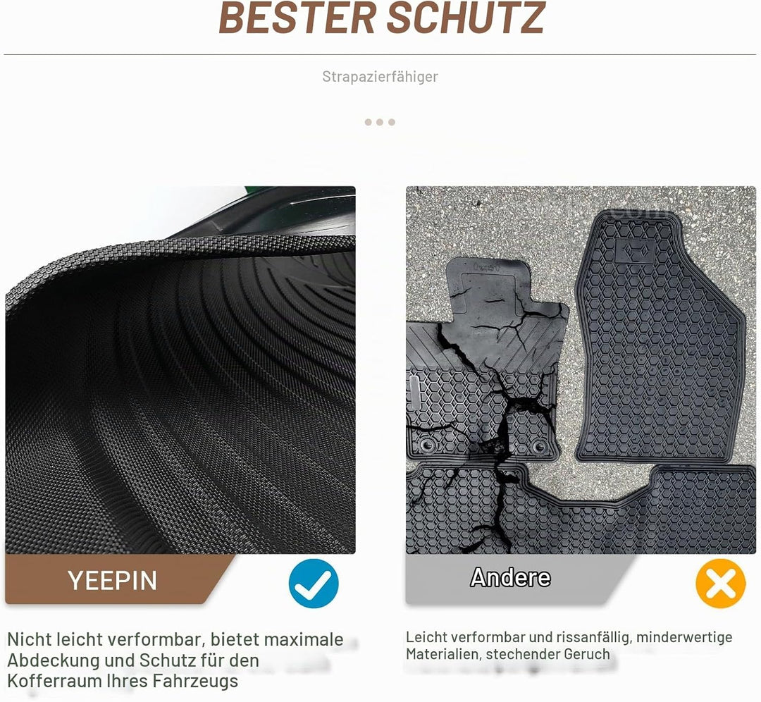 YEE PIN Kofferraummatte für Volvo XC60 XV60 2018-2022 2023 2024 | Seitenschutz TPO Material Laderaum