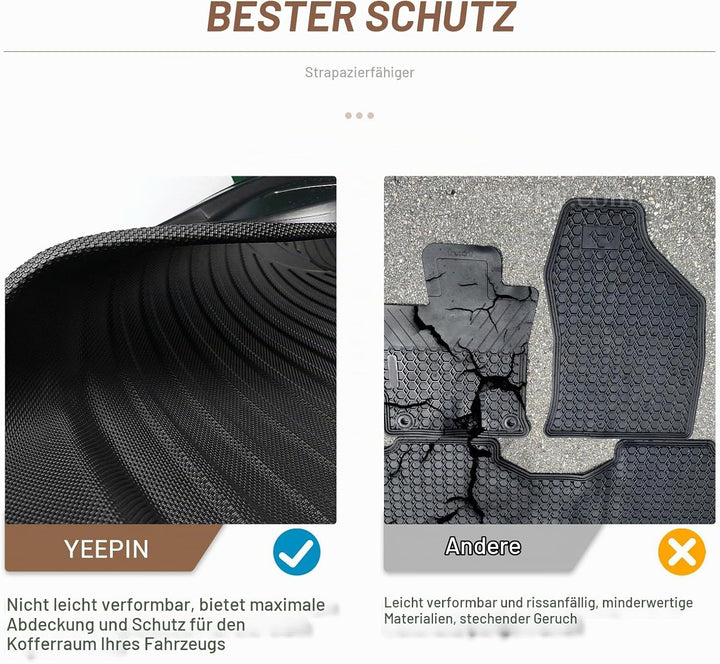 YEE PIN Kofferraummatte für Volvo XC60 XV60 2018-2022 2023 2024 | Seitenschutz TPO Material Laderaum