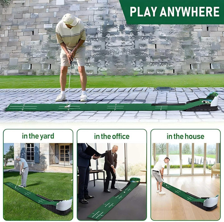275x35CM Indoor-Golfmatte – Professioneller Übungsrasen für Zuhause, Büro und Garten | rutschfeste G