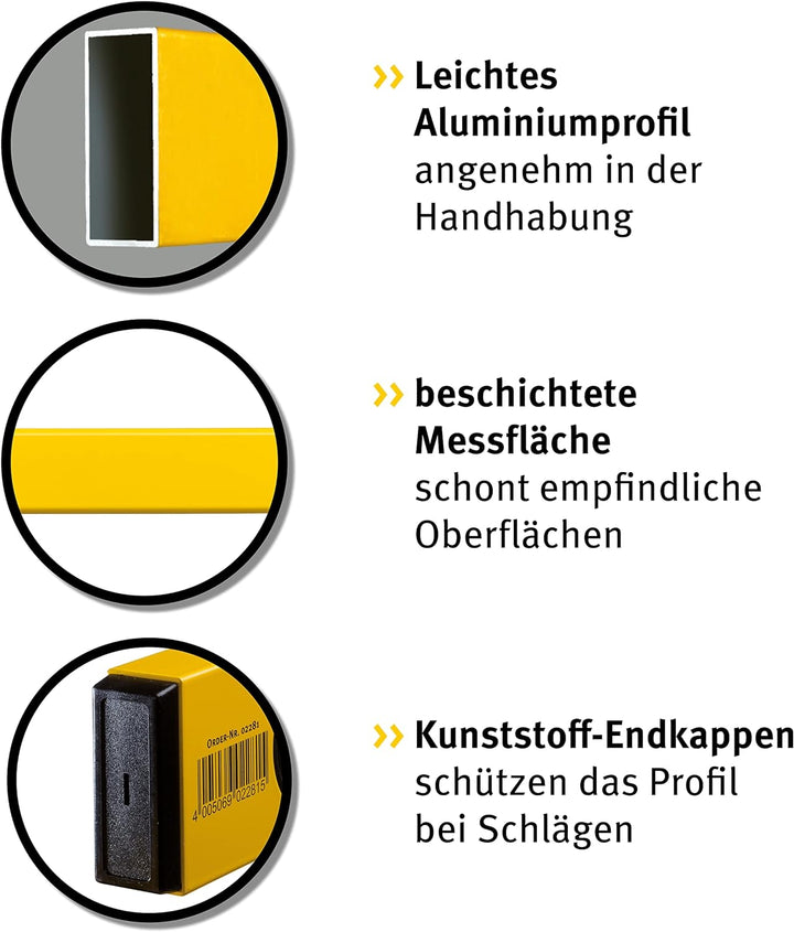 STABILA Magnet-Wasserwaage Type 70 M, 80 cm, leichtes Alu-Profil, starkes Seltenerd-Magnetsystem, 1