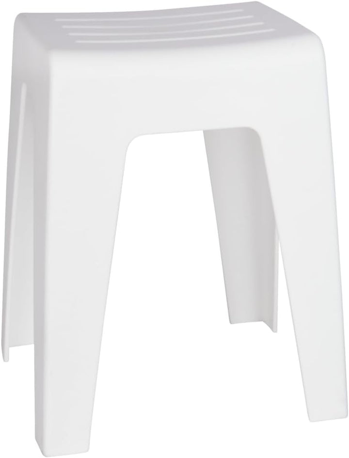 WENKO Badhocker Kumba Weiss - Hocker, Sitzhocker, Wohnhocker, Polypropylen, 38 x 47 x 32 cm, Weiss,