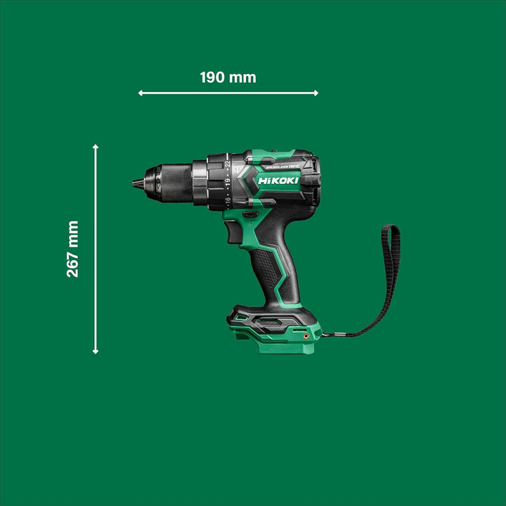 HIKOKI Akku Schlagbohrschrauber DV18DCW4Z, 13 mm Metall-Bohrfutter (18V, Max. Festdrehmoment hart: 1