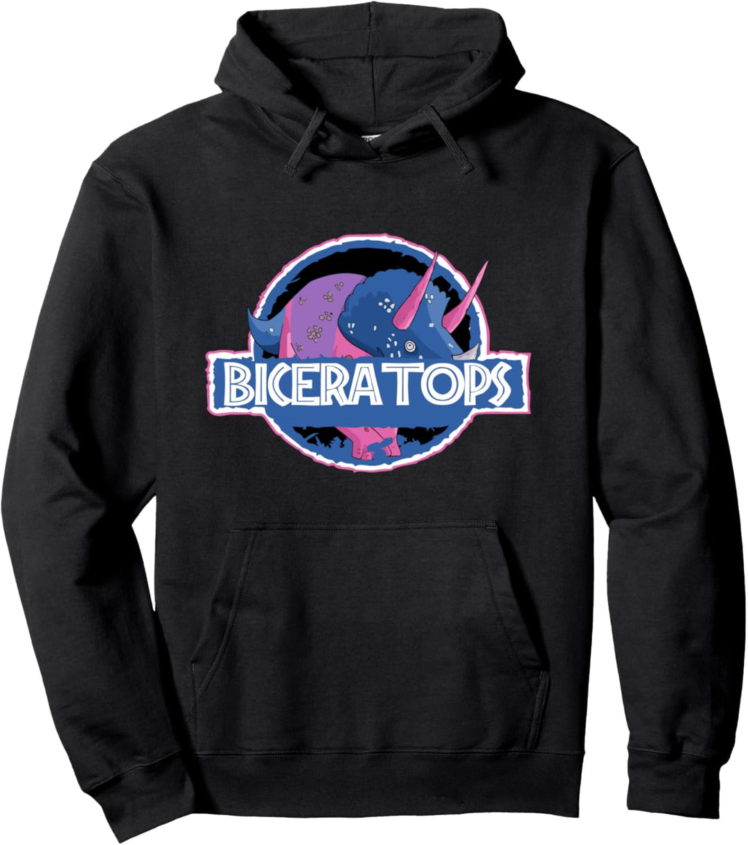 Biceratops Bisexual Ceratops Dinosaur LGBT Pride Pullover Hoodie