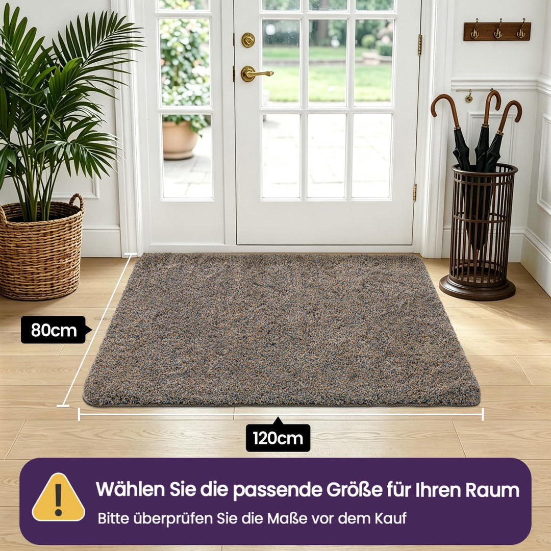 DEXI Fussmatte Innen 80 x 120 cm, rutschfeste Schmutzfangmatte, Maschinenwaschbare Fussmatte, Saugst