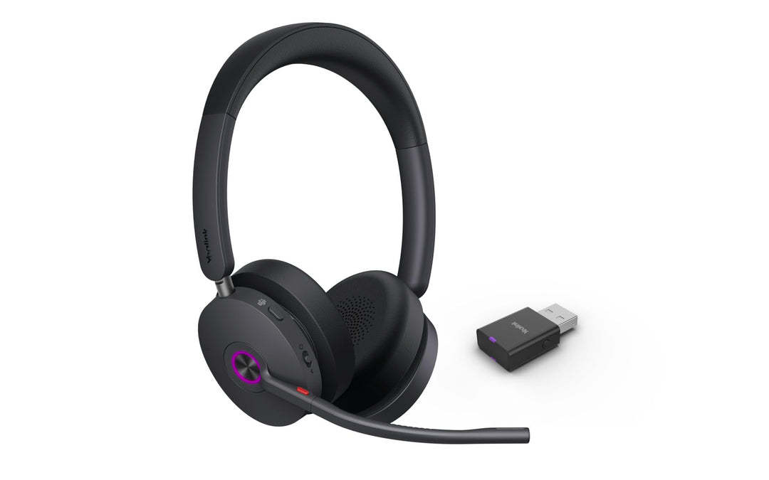 Yealink WH68 DECT & Bluetooth kabelloses Dual Headset | Microsoft Teams Zertifiziert | mit Dongle