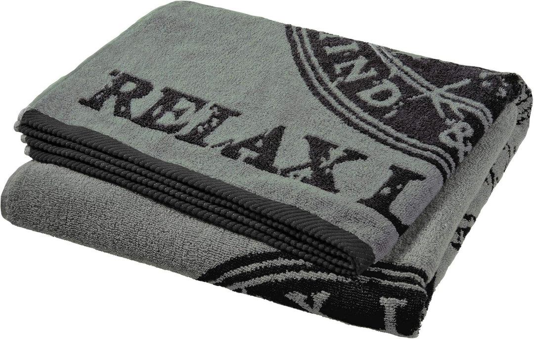 aqua-textil Halifax Saunatuch Doppelpack 80 x 200 cm grau anthrazit Baumwolle Strandlaken Frottee Ba