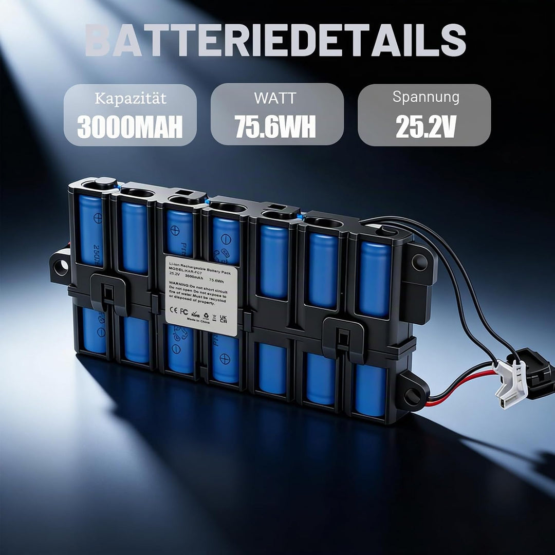 3000 mAh Akku für Kärcher FC7, kompatibel mit 9.013.772.0, EO2321-00091774 25,2 V