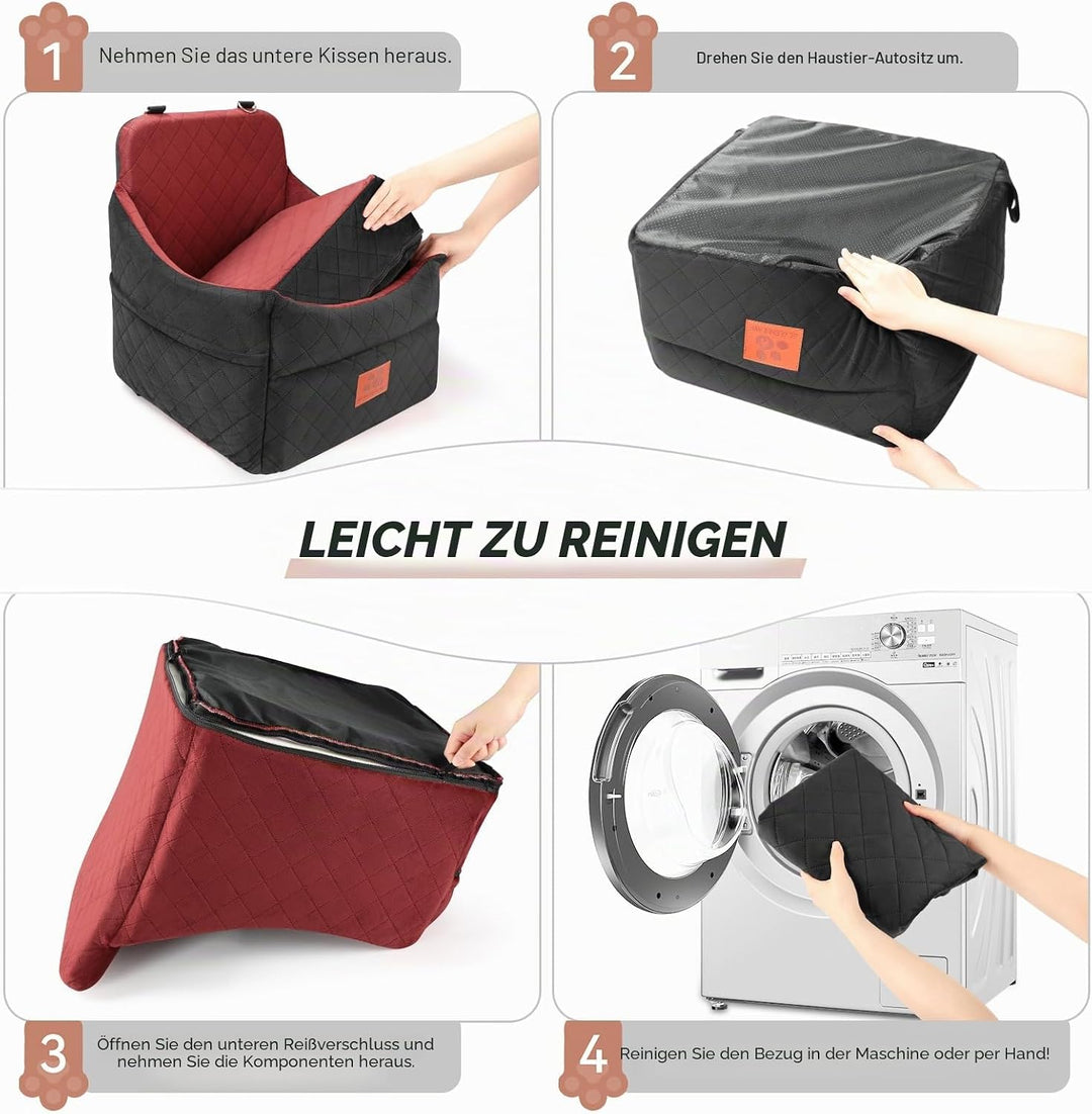 Hunde-Autositz für kleine/mittlere Hunde, Hundeautositz mit Dicker Polsterung unter 35 Pfund, Abnehm