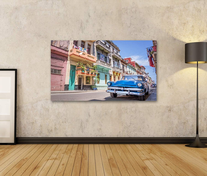 bilderfelix® Bild auf Leinwand Klassisches amerikanisches Oldtimer-Auto in Havanna, Kuba. Wandbild,