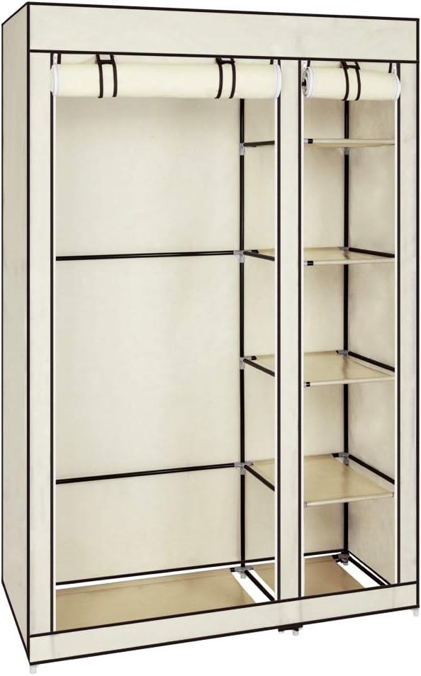 LEADZM Kleiderschrank, Faltschrank Stoffschrank Faltbare Garderobe Canvas mit Reissverschluss, Fäche