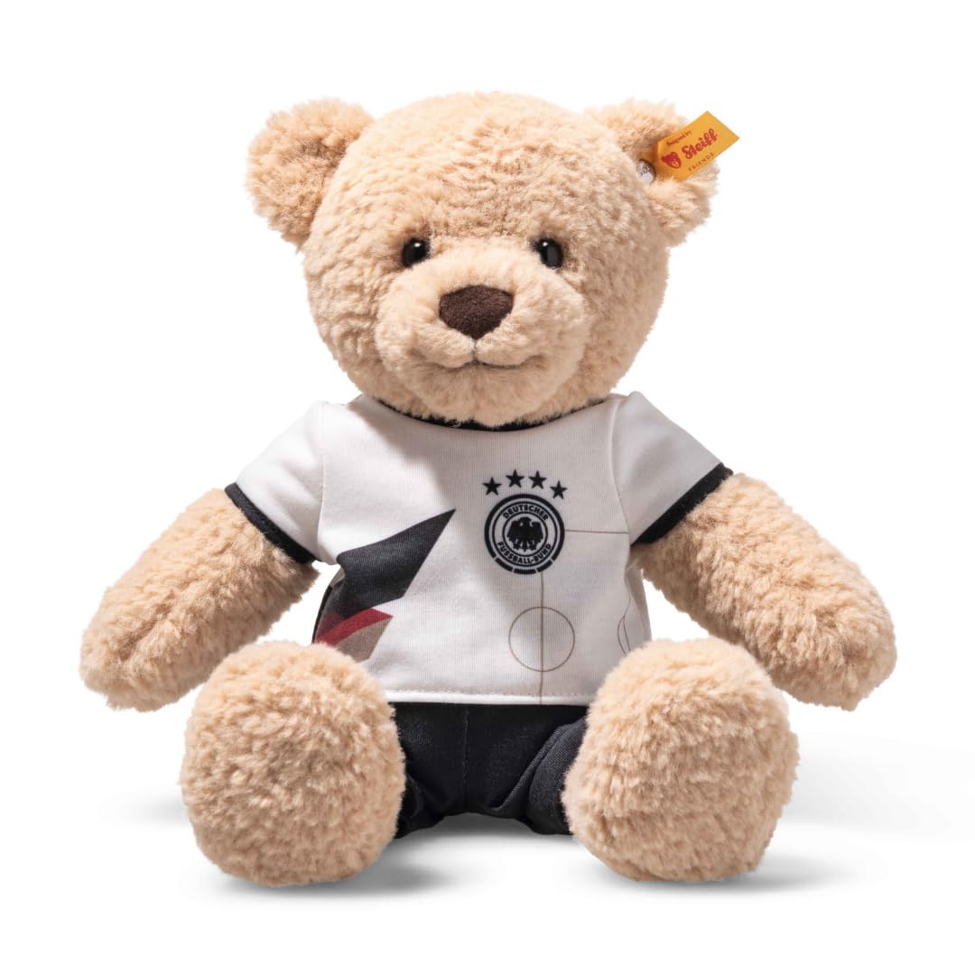 Steiff Kuscheltier Ben Teddybär DFB-Edition, Süsses Fussball Stofftier im Deutschland-Trikot, Kinder