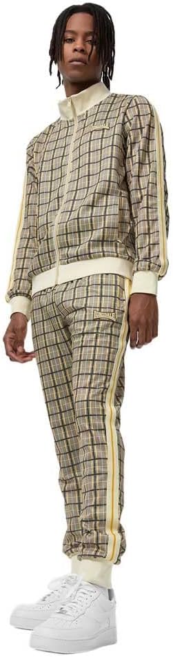 Lonsdale Herren Seabrook Tracksuit 3XL Yellow/Brown/Ecru, 3XL Yellow/Brown/Ecru