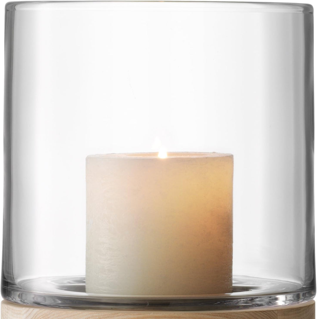 LSA Lotta Windlicht & Unterteil Aus Esche H22.5cm Klar * 22,5 cm, 22,5 cm