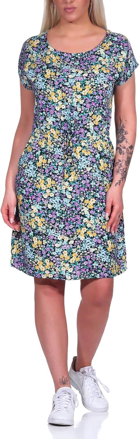 ONLY Damen Viskose Kleid Onlnova Life Connie Bali Kurzarm Sommer-Kleid XS Black / Jol Blossom, XS Bl