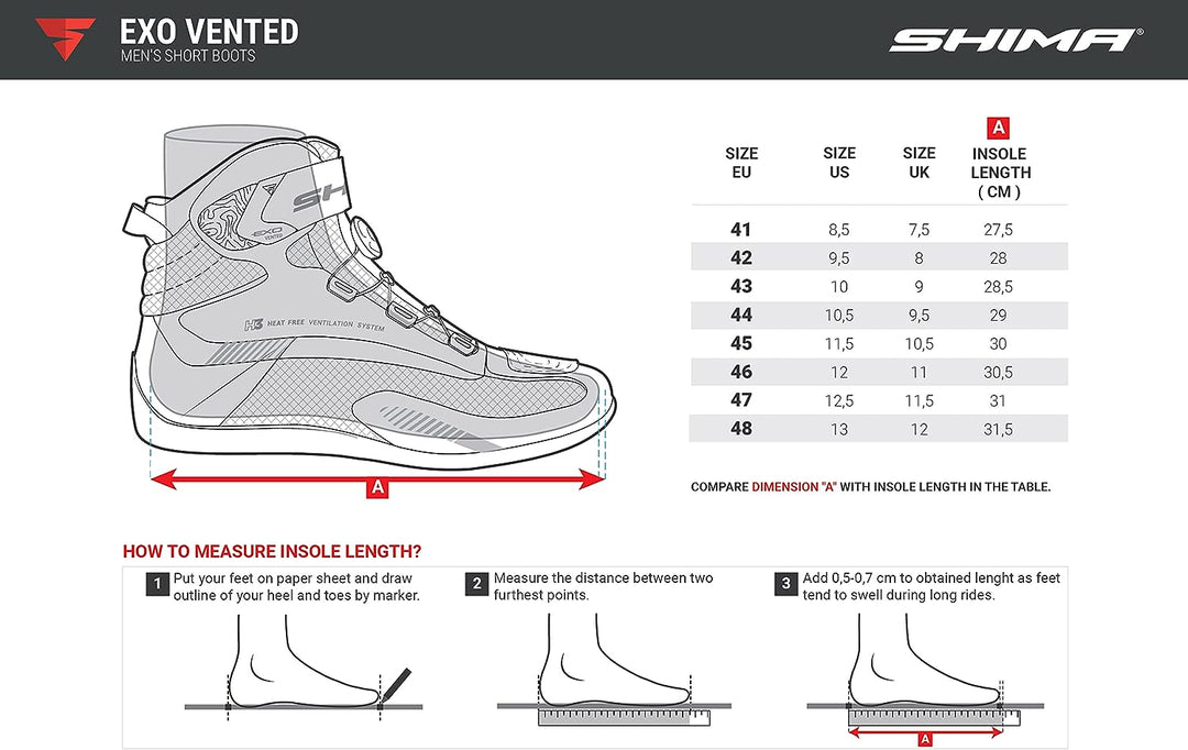 SHIMA EXO Vented, Motorradschuhe für Männer - Verstärkte Strassenreitschuhe mit ATOP-Verschlusssyste
