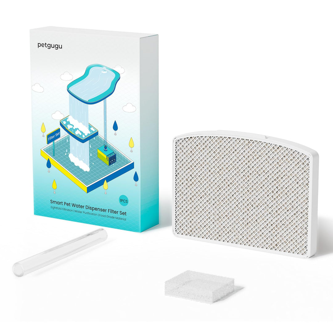 PETGUGU Katzenbrunnen Filter, 8-Stufiges Aktivkohle Filtersystem für Trinkbrunnen für Katze PF1 &amp; PF