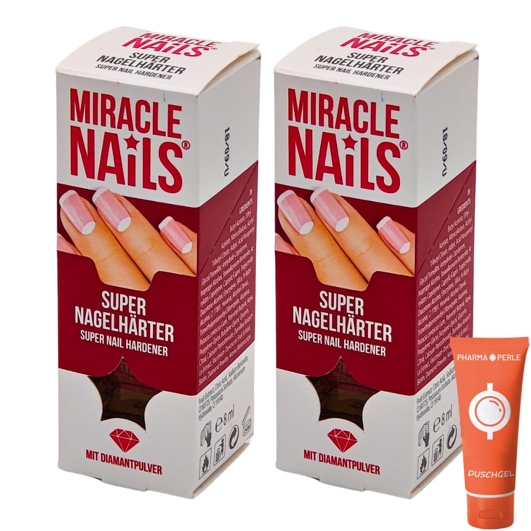 Miracle Nails Super Nagelhärter 2x 8 ml I Nagelstärker I Nagelverstärker I Nagellack I Nagelbruch I