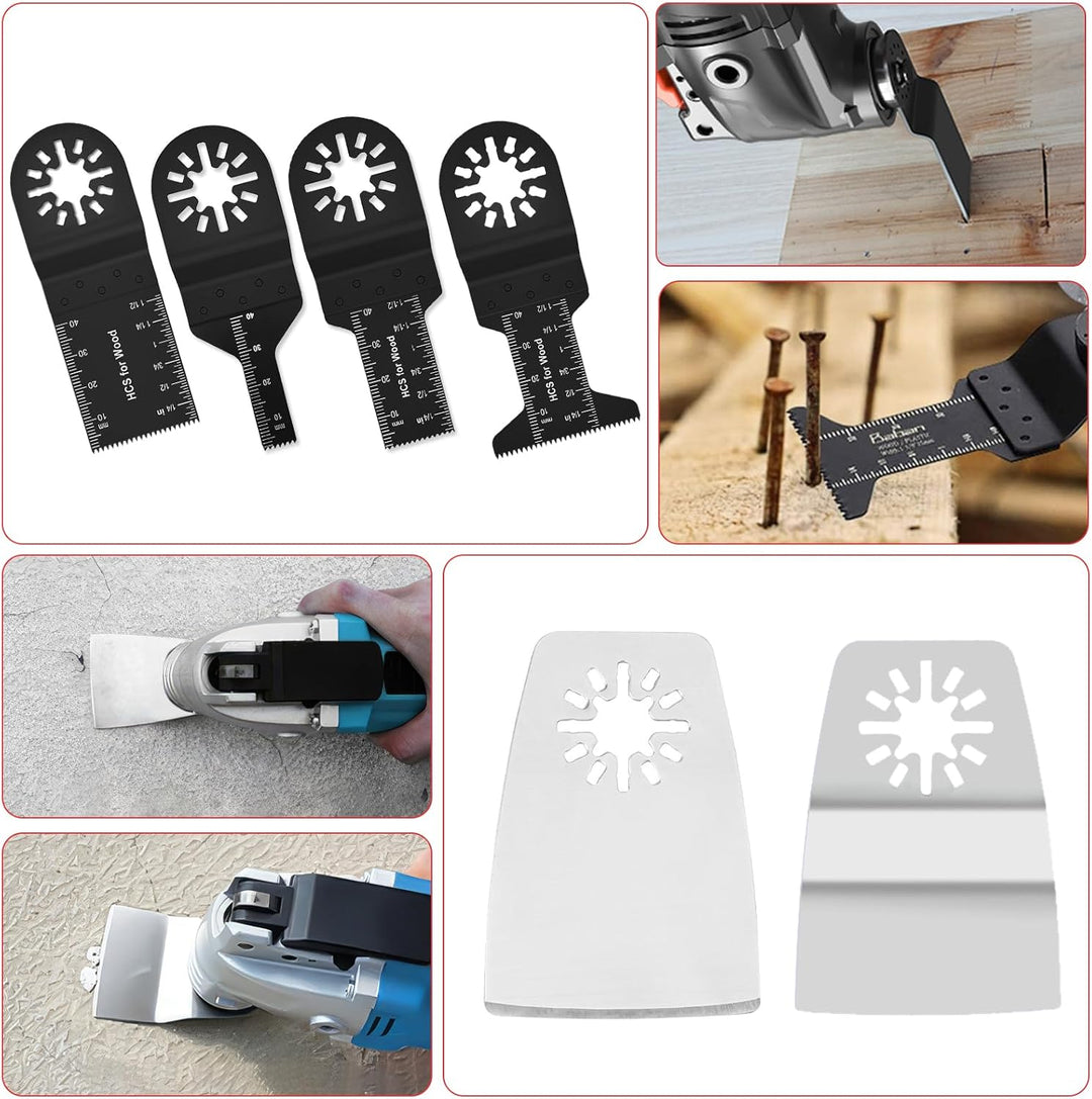 Sägeblätter Kit, 110tlg Multitool Zubehör Set,Oszillierendes Zubehör Set,Oszillierendes Multitool Sä