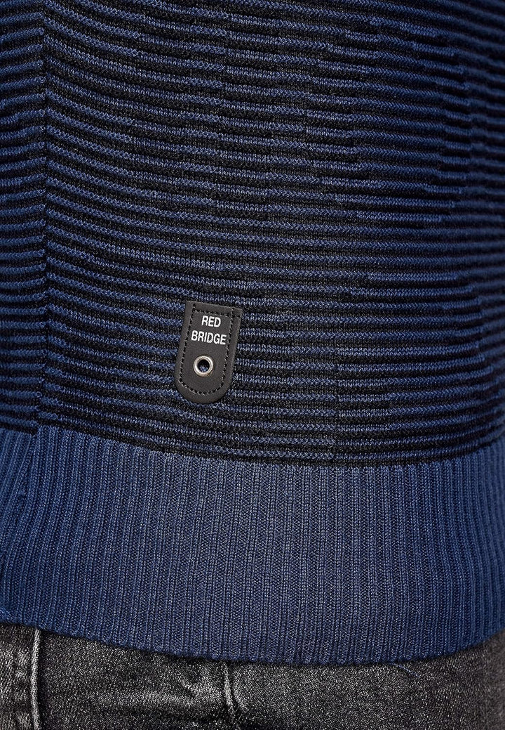 Red Bridge Herren Pullover Strickpullover 3D Structure Kontrast S Blau, S Blau