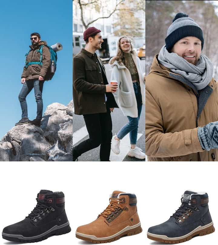 ARRIGO BELLO Winterstiefel Herren Winterschuhe Gefüttert Rutschfeste Warm Stiefel Gemütlich Trekking