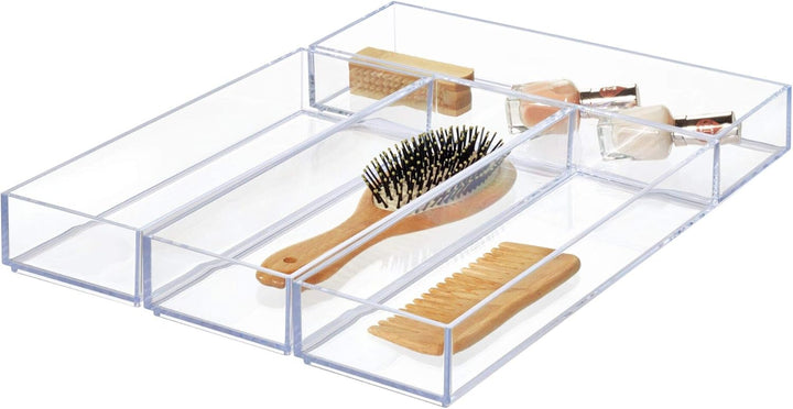 iDesign Schubladenorganizer, mittelgrosser Schubladeneinsatz aus Kunststoff für Besteck und andere U