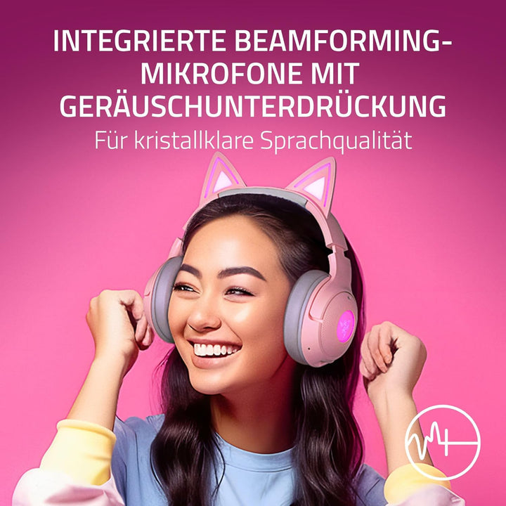 Razer Kraken Kitty V2 BT - Wireless Bluetooth RGB Headset with Kitty Ears (Kitty Ears and Earcups, B