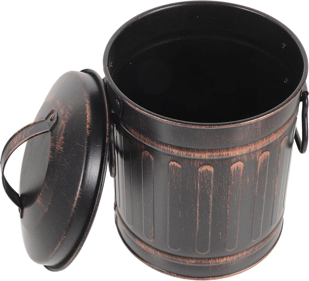 DOITOOL Mini-Ascheeimer Für Den Kamin Mit Deckel Und Griff Ascheeimer Aus Metall Für Feuerstelle Kam