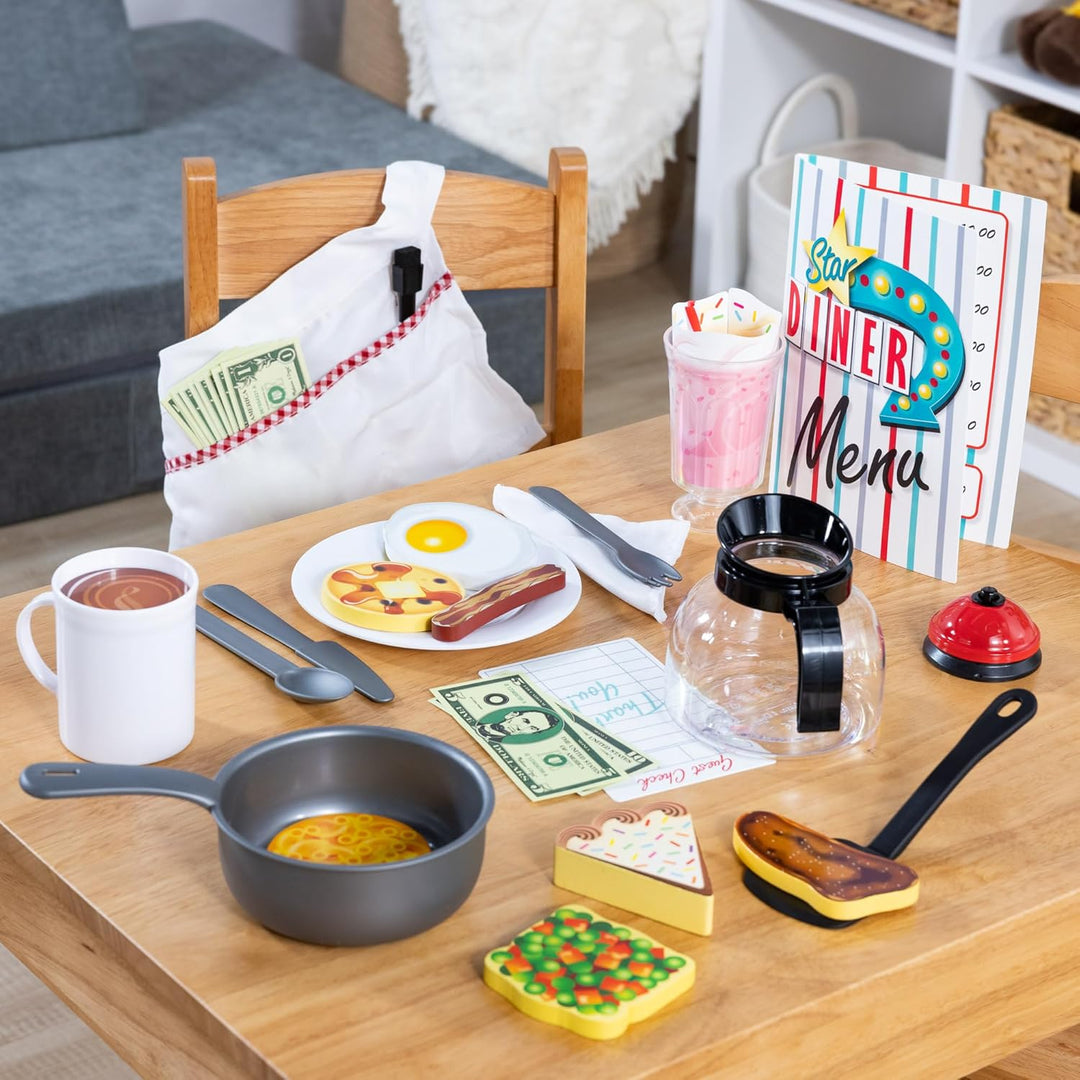 Melissa & Doug Star Diner Restaurant Play Set | Pretend Play | Play Set | 3+ | Gift for Boy or Girl,