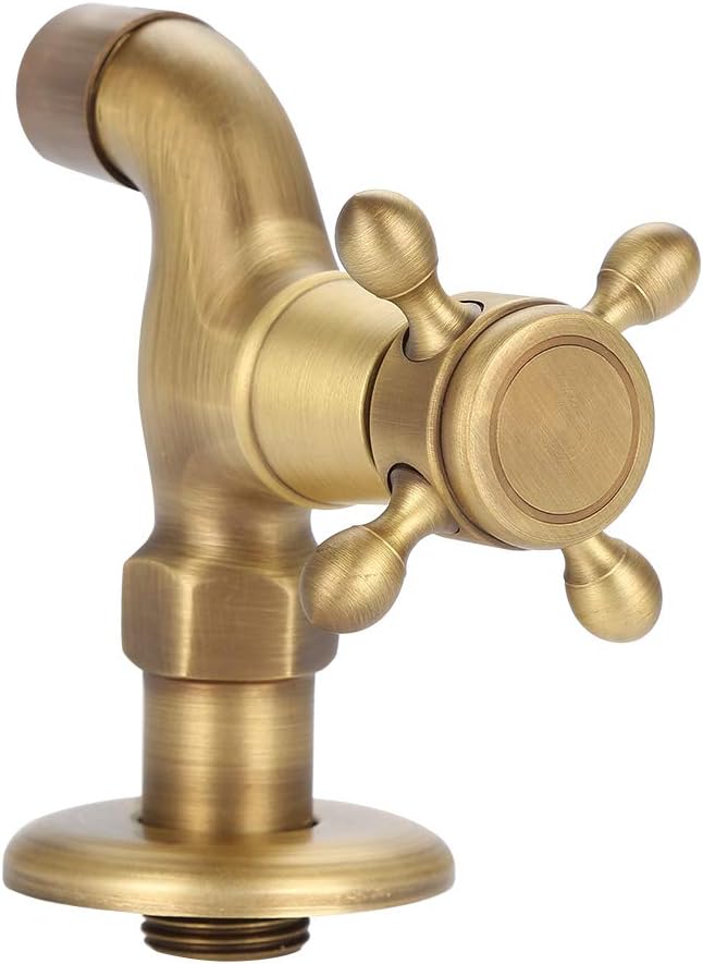 G1 / 2 Wandmontage Vintage Massivem Messing Wasserhahn Wasserhahn für Spülbecken Mopp(Short) Silber