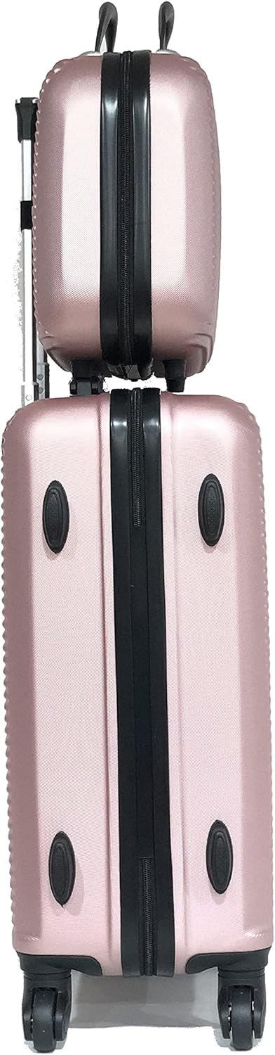 Koffer für mittelgrosse Kabine, gross, mit oder ohne Kosmetiktasche – französische Marke Roségold, 5