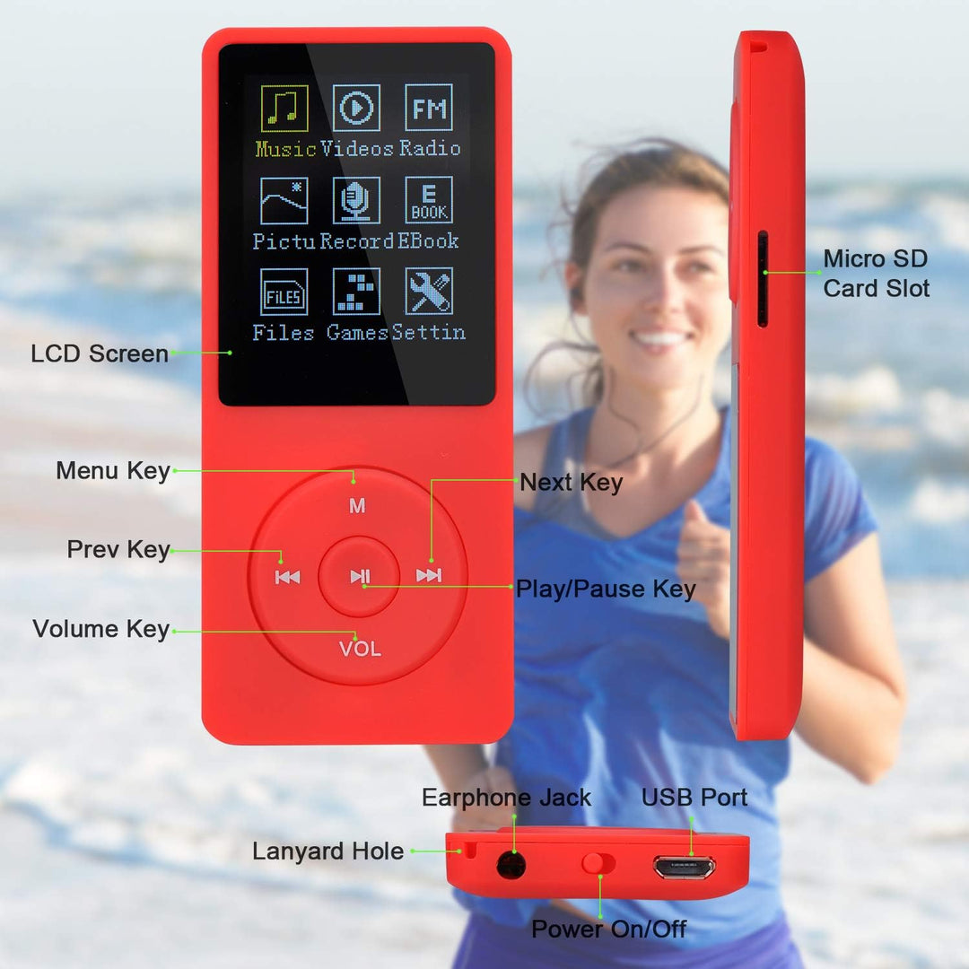 8GB Tragbare MP3 Musik Player, Support bis zu 64GB SD Speicherkarte, Lossless Sound HiFi MP3 Player,