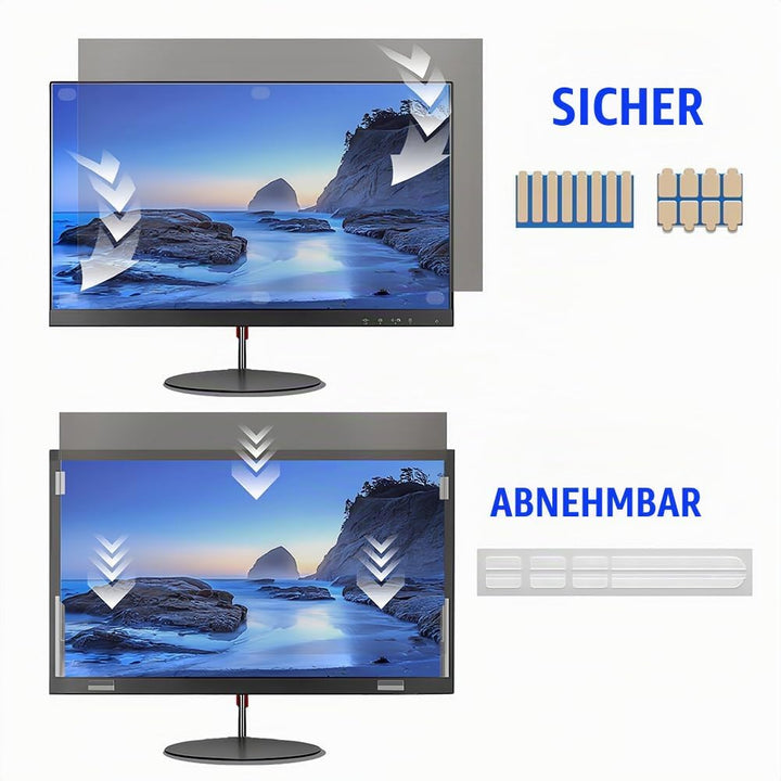 24 Zoll Bildschirm Blickschutzfilter, Verbesserter Displayschutzfolie Abnehmbare HD Datenschutzfolie