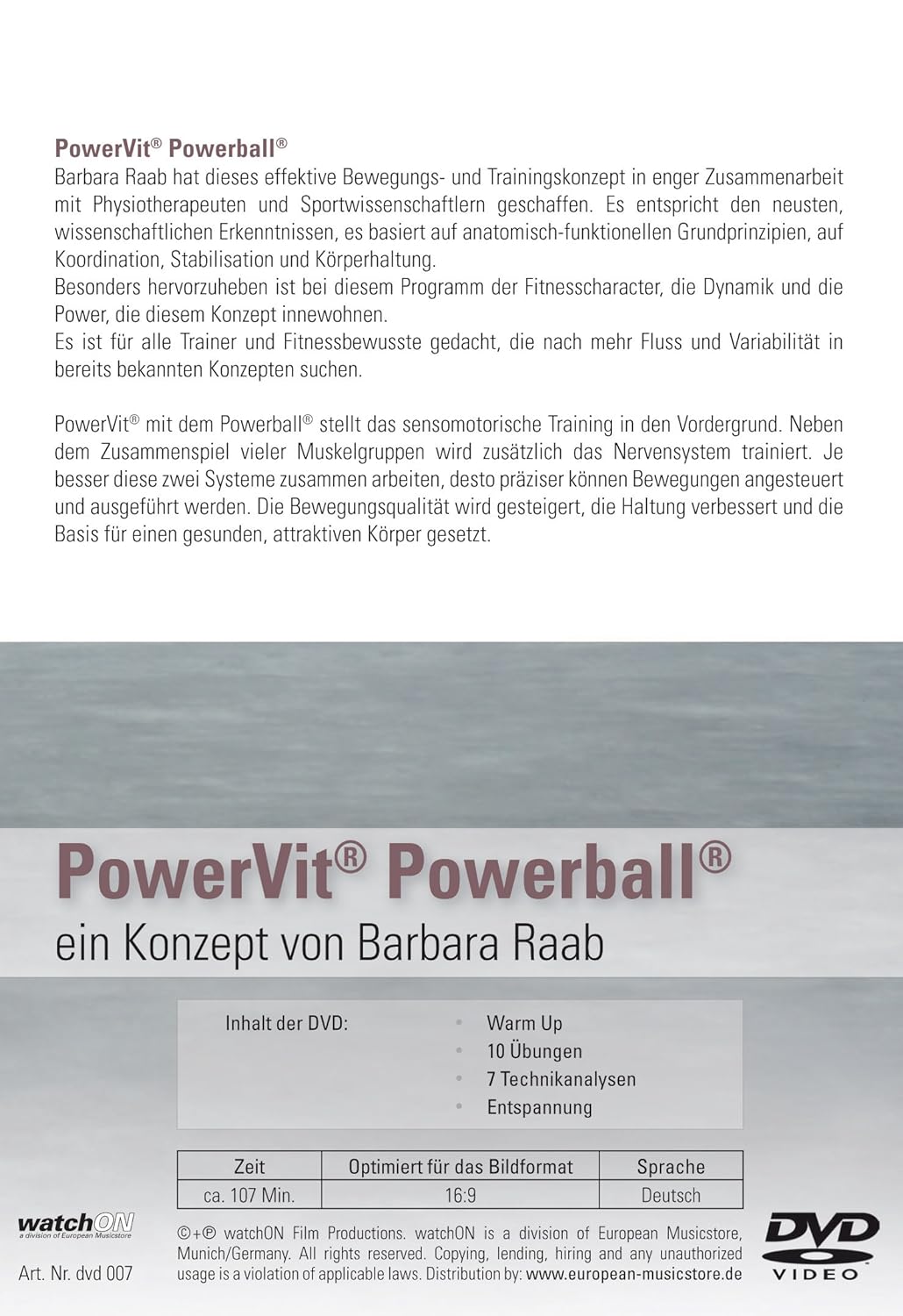 PowerVit® Powerball® / Training mit dem grossen Gymnastikball - Fitness DVD, DVD