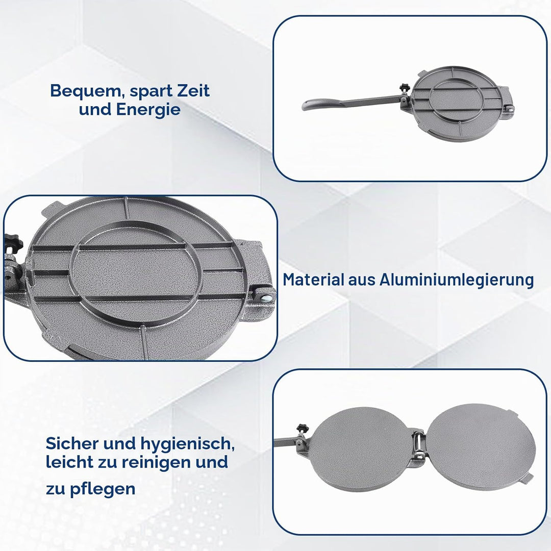 Tortilla Press, Aluminiumlegierung Manual Gusseisen Tortilla -Hersteller Taco Press Tortillera Patac