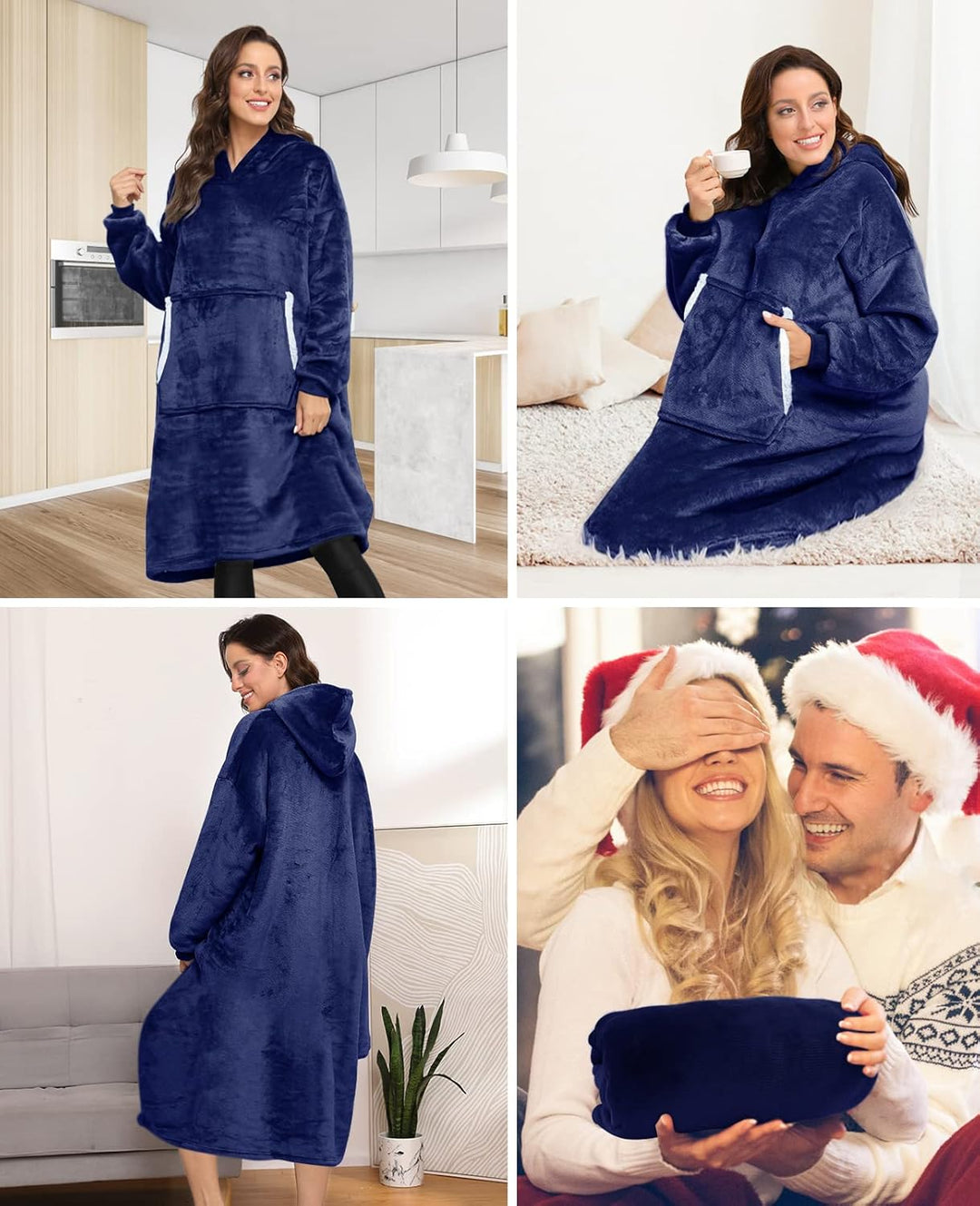 Sendowtek Übergrosse Hoodie Decke Damen Oversized, Sherpa Deckenpulli Weich Super Warme Komfortable