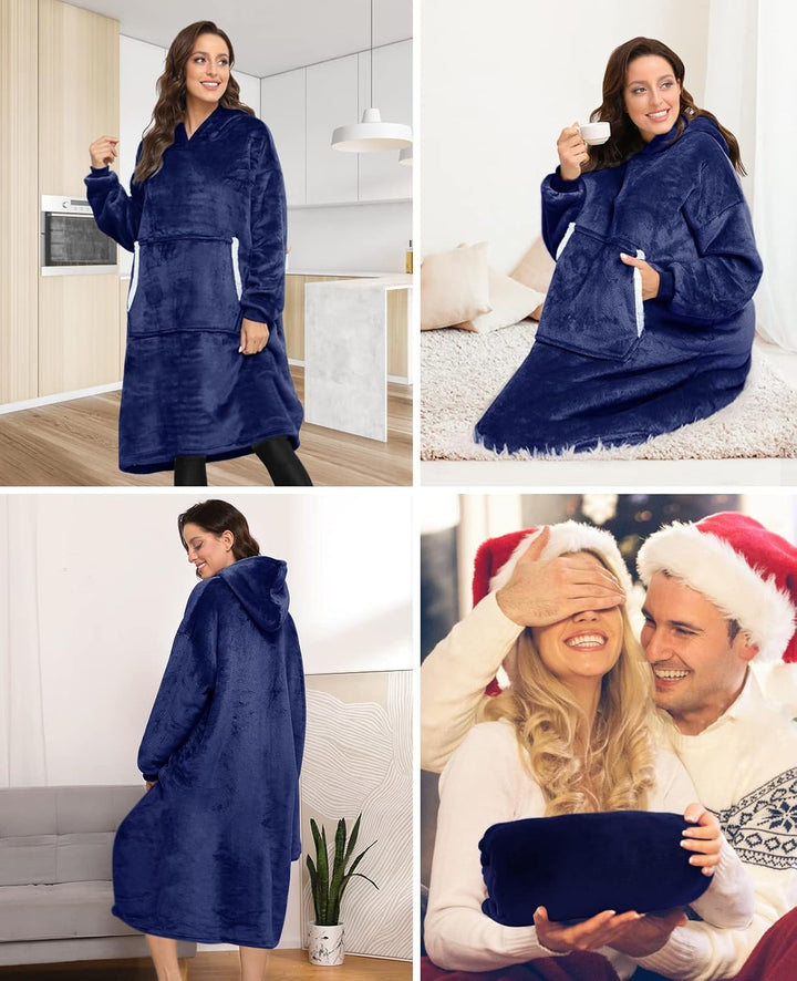Sendowtek Übergrosse Hoodie Decke Damen Oversized, Sherpa Deckenpulli Weich Super Warme Komfortable