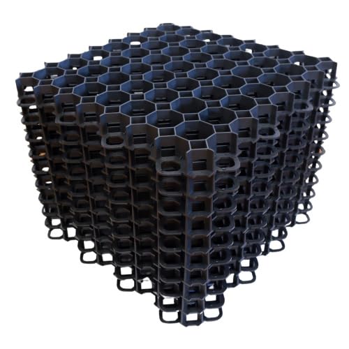 10 Stück ViD Rasengitter/Rasenwaben 50x50x4 cm, schwarz | Paddockplatten/Rasengitterplatten/Bodenwab