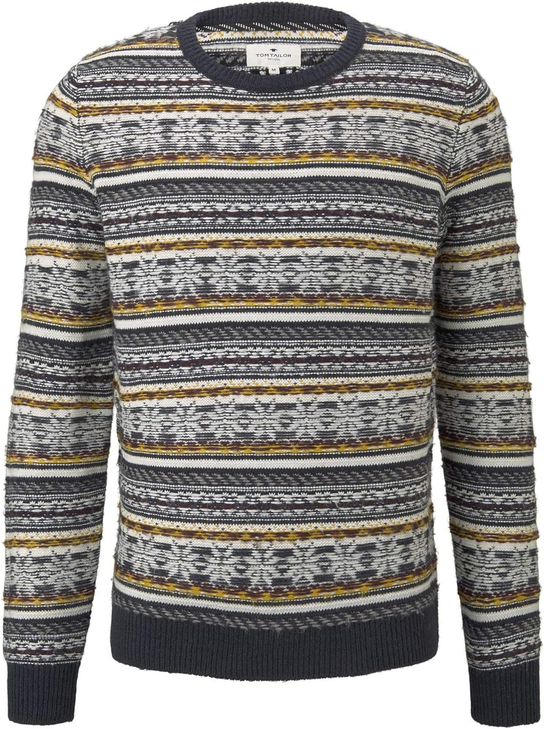 TOM TAILOR Herren Pullover & Strickjacken winterlicher Jacquard-Pullover Blue Jacquard,XL,20841,6000