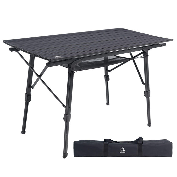 Campingtisch faltbar Klapptisch 90×53cm mit Aluminiumrahmen Aufrollbare Tischplatte Falttisch klappb