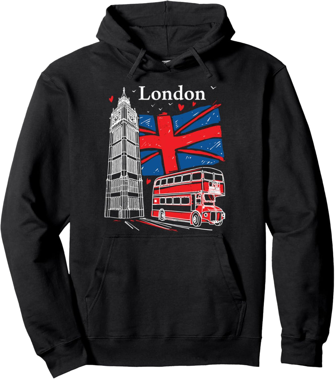 London Big Ben Geschenk-Design-Idee, handgezeichnete Geschenkidee Pullover Hoodie