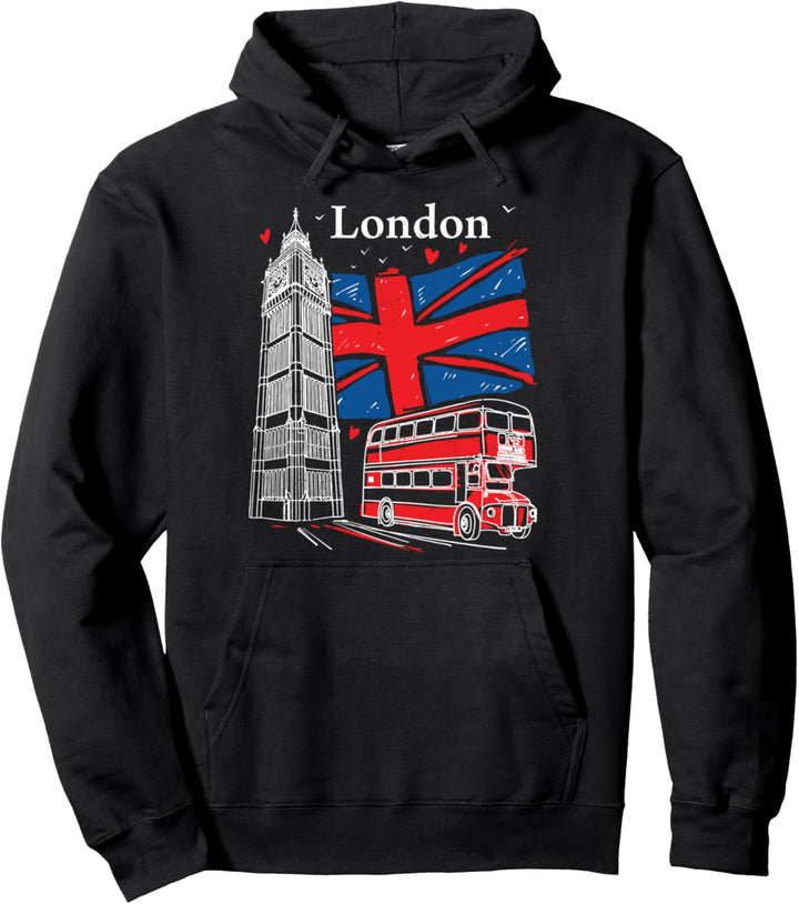 London Big Ben Geschenk-Design-Idee, handgezeichnete Geschenkidee Pullover Hoodie