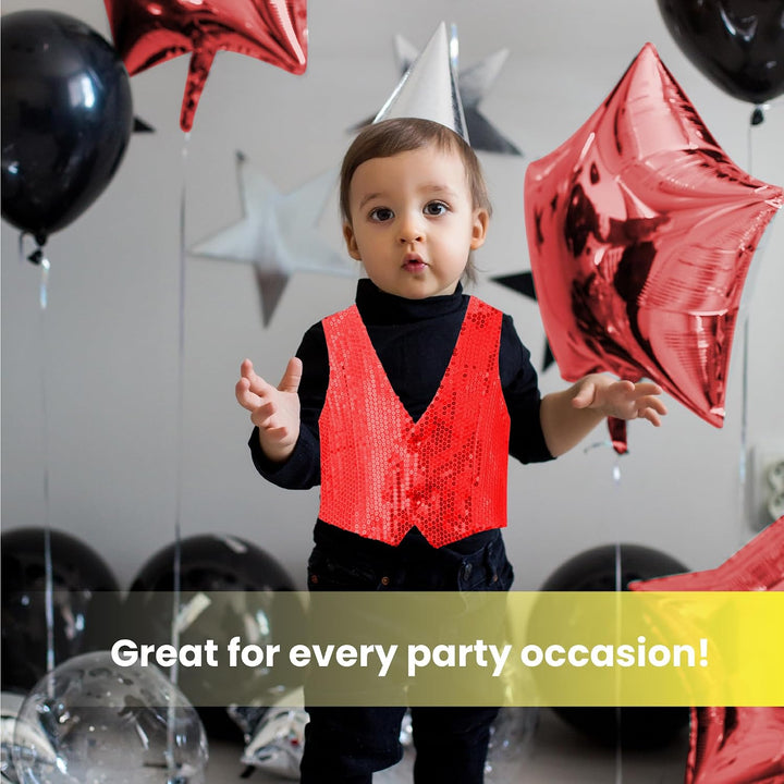 Dress Up America Paillettenweste Für Kinder – Rote, Glänzende Tanzweste Für Jungen – Partykostüm Für