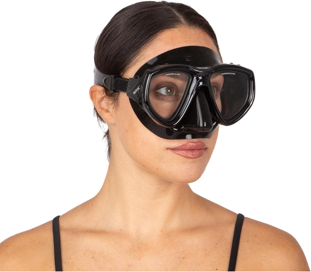 Seac Unisex Tauchmaske ONE, Regular Fit schwarz/schwarz, schwarz/schwarz
