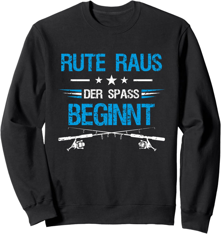Rute Raus Der Spass Beginnt Fischer Angler Bekleidung Sweatshirt