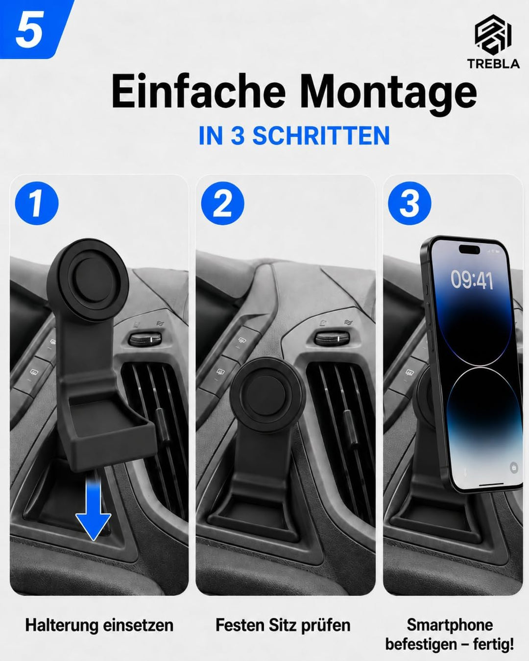 Generisch Handyhalterung kompatibel mit iPhone 15 14 13 12 – für Ford Transit & Transit Custom 2012-