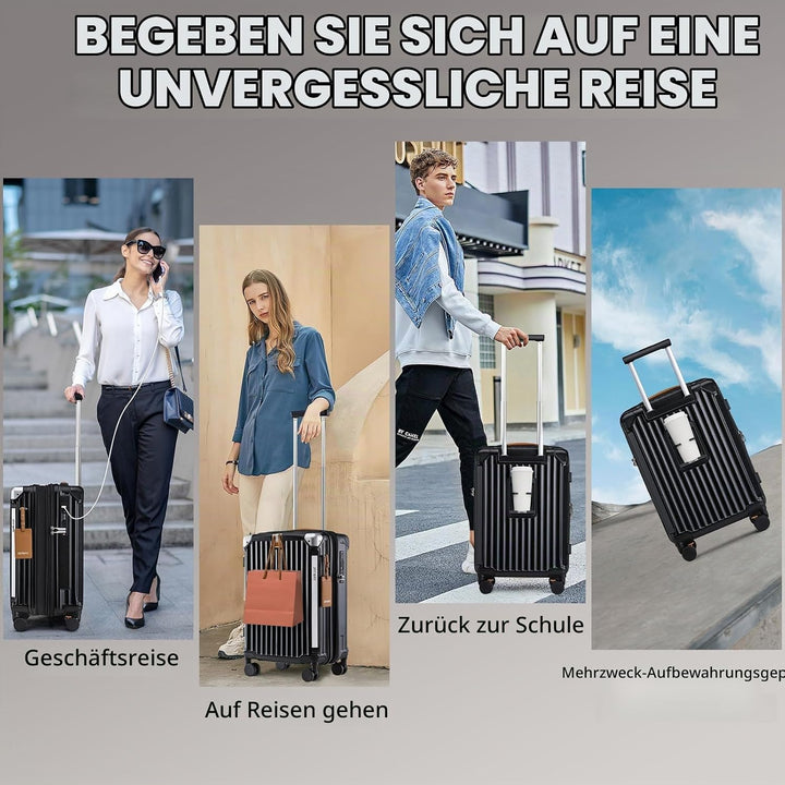 Joyway Koffer Reisekoffer von ABS Hartschalen Erweiterbar Trolley Kofferset mit TSA Schloss und 4 Ro
