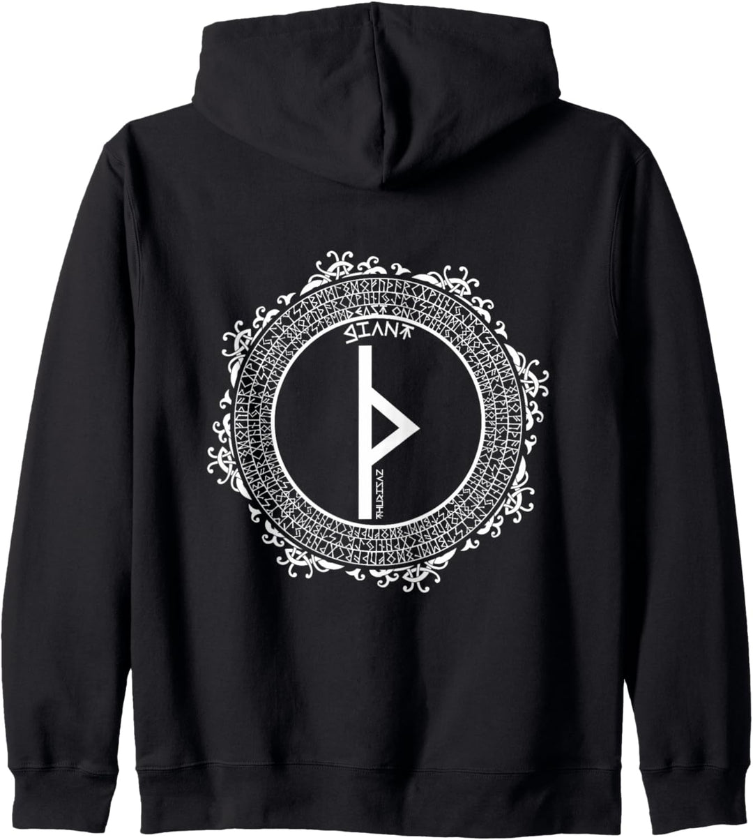 Wikinger Rune Thurisaz Rücken Motiv Nordische Rune Fitness Kapuzenjacke