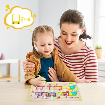 Pincush Magnetspiel Labyrinth Spielzeug Sortierspiel Montessori Spielzeug Farben und Zahlen Lernen S