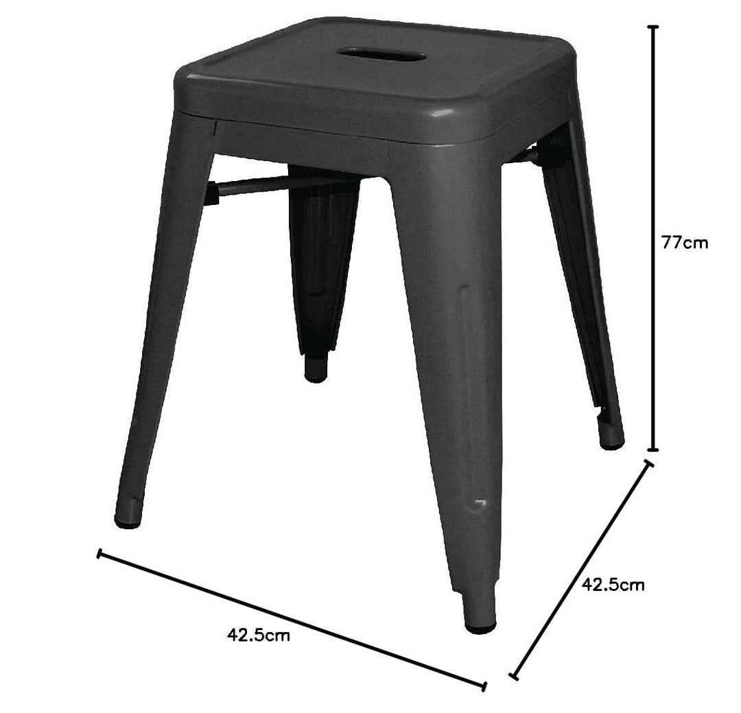 Bolero niedrige Bistrohocker aus Stahl Sitzhöhe 46cm