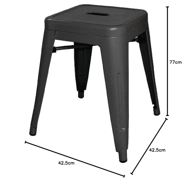 Bolero niedrige Bistrohocker aus Stahl Sitzhöhe 46cm